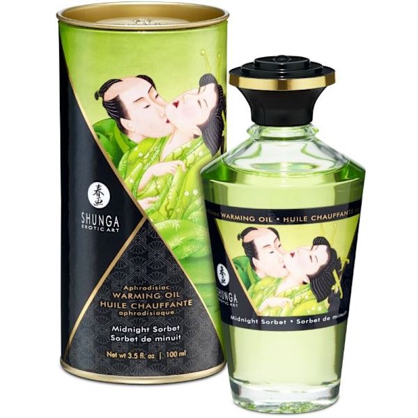 Shunga - Massageolja med värmeeffekt Midnight Sorbt Flavor 100 Ml