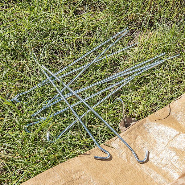 Teltpæl 30cm metal med åbent øje 10 stk i polybag