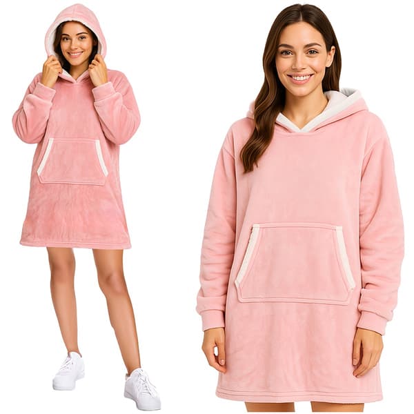 XXL-pinkki peittopaita hupulla ja taskulla