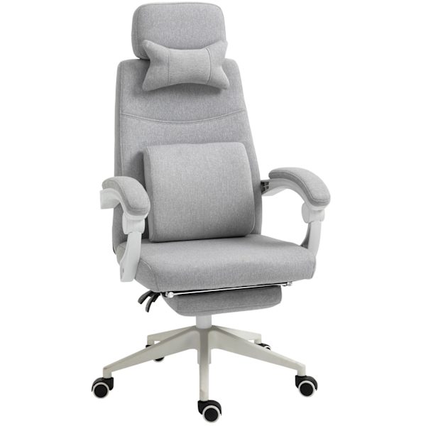 Kontorstol, Gaming Stol, Stol Med Hjul, Ergonomisk Design, Polyester, Skum, Flerlags Bord, Plast, 62 X 68 X 117-127 Cm