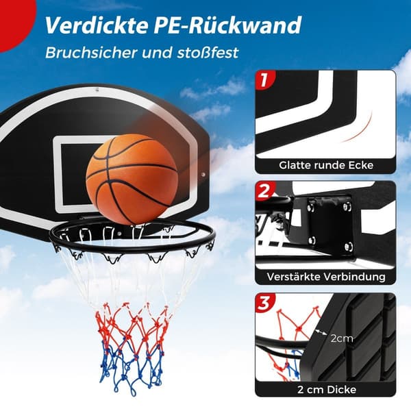 Inomhusbasketbåge – 72x45,5 cm splittersäker ryggbräda