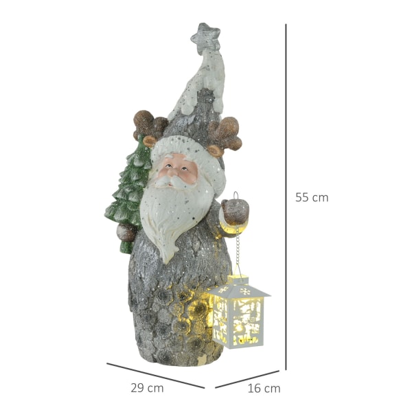 Juldekorationsfigur, Jultomte Med Julgran Och Lykta, 55 Cm Julfi