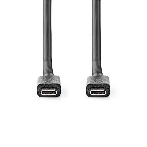 USB-kabel | USB 3.2 Gen 2x2 | USB-C™ Han | USB-C™ Han | 100 W | 4K@60Hz | 20 Gbps | Nikkelplateret | 2.00 m | Runde | PVC | Sort | Label