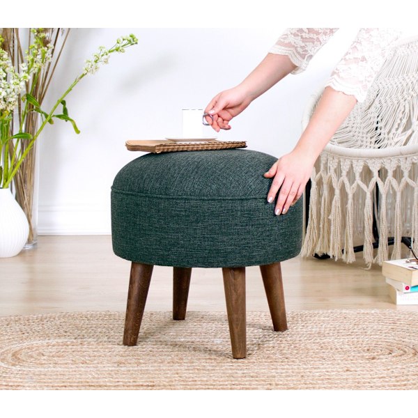 Pouffe Deff - Grå, Grøn