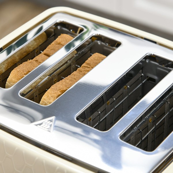 Kedel med brødrister 1,7L kedel 4 skiver toast morgenmadssæt med 7 bruningsniveauer, automatisk sluk, afrimnings- og genopvarmningsfunktion og krummeb