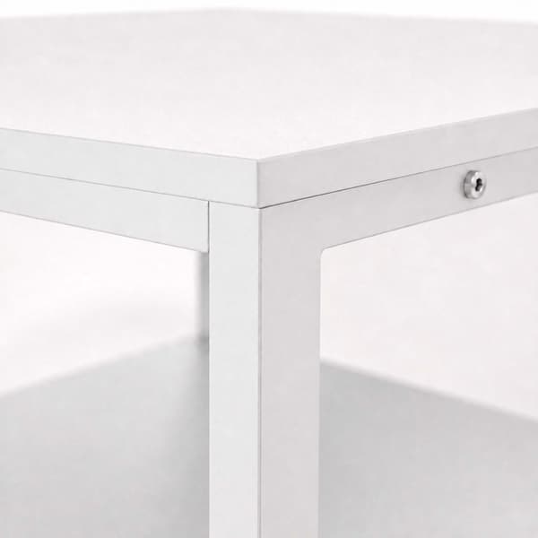 Hvid printerstativ med hjul – 3-lags, under skrivebord