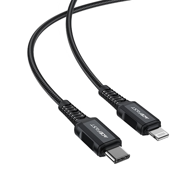 MFI kabel til iPhone USB-C - Lightning 30W 3A 1,8m sort
