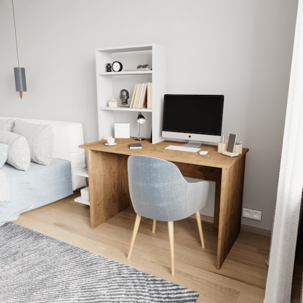 Studiebord & bogreol Aden - Eg, Hvid