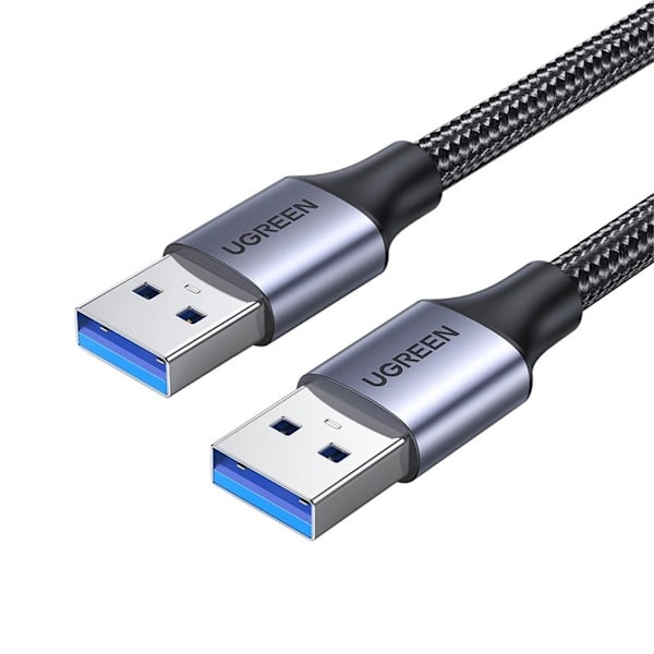 Ugreen USB-A til USB-A 3.0-kabel, 5 Gbps, 0,5 m - Grå