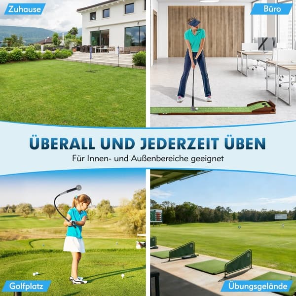 Golf Swing Trainer Aid, 80cm, Vægtet Hoved, Grå