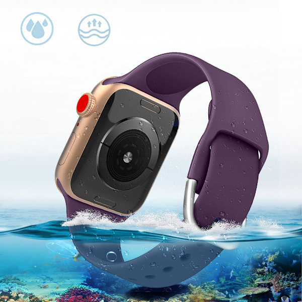 Silikonrem APS gul för Apple Watch 2-9/SE 38/40/41mm