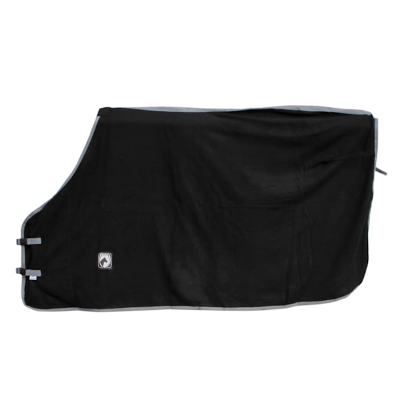 Fremragende fleece tæppe sort/grå 135/185cm