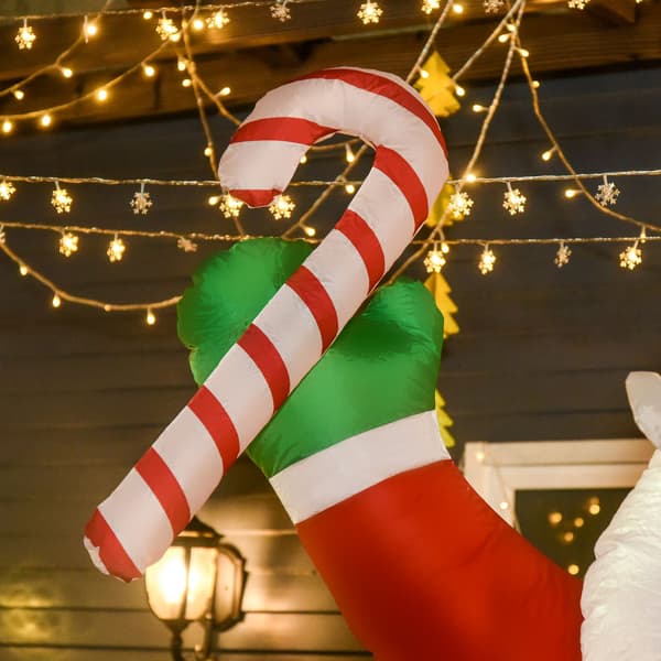 Oppustelig julenisse med LED lys, 243cm