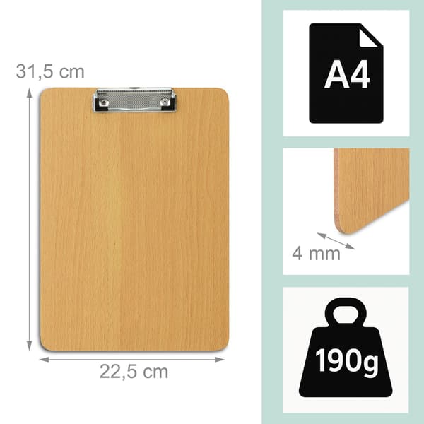 Trä Urklipp Set om 6 med metallklämmor