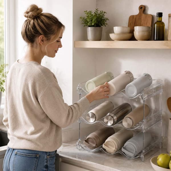 Stapelbart modulärt flaskställ – 12 flaskor, transparent