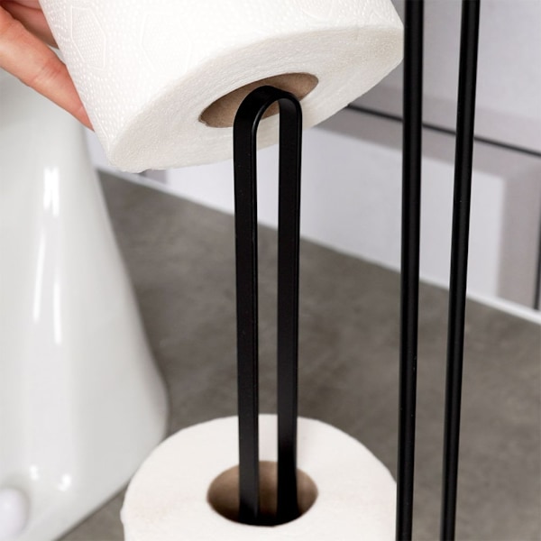 Elegant toiletpapirholder med stativ til badeværelse