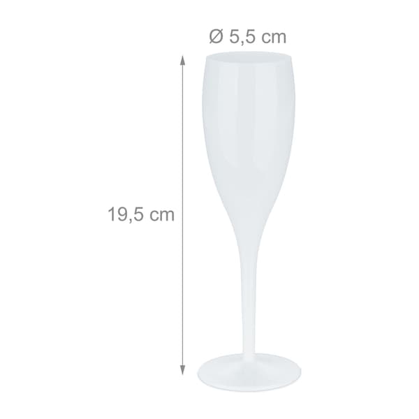 Plast champagneglas, set om 6 st