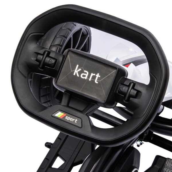 El-gokart för barn 12 V 3-5 km/h driftkart med 2-vägs justerbart läge, säkerhetsbälte, ratt, gokart barnfordon för 3-8 år gamla barn, vit |