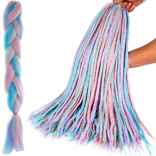 Synteettiset hiukset ombre blue/fiol Soulima 21366