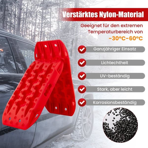 Offroad trækbræt, nylon, 10 tons kapacitet, 2 stk