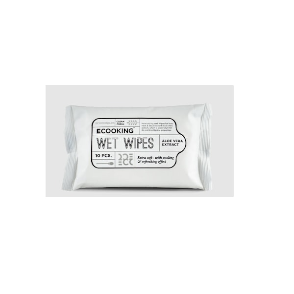 Ecooking, Ecooking, Aloe Vera Extract, Cleansing Wipes, For Face, 10 pcs
