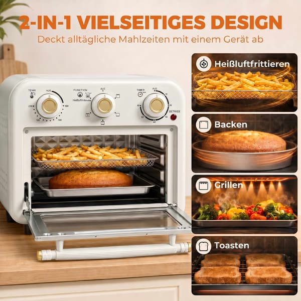 12L Air Fryer Ugn, 5 Program, Diskmaskinssäker, 1200W