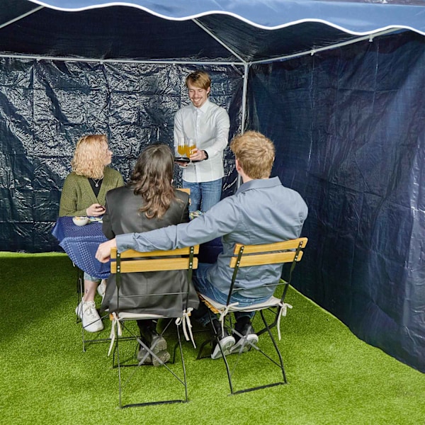 Sidepaneler i mørkeblå pavillon - sæt med 3 stk
