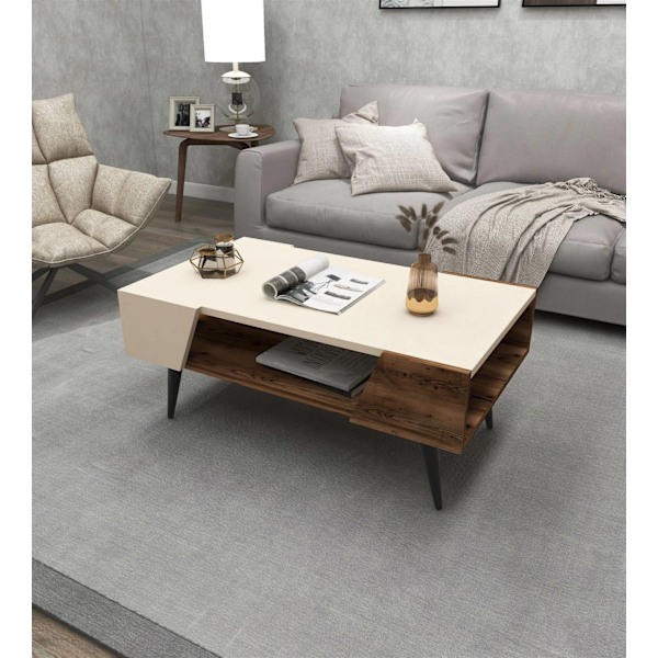Soffbord Aren - Beige, Ljus Valnöt