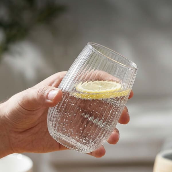Sæt med 6 gennemsigtige glas, 400 ml kapacitet