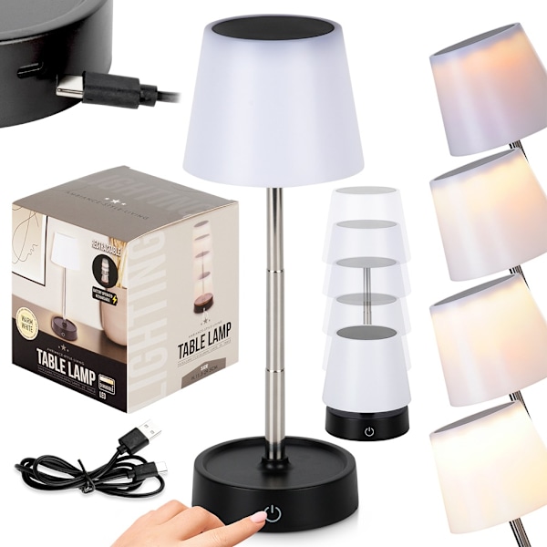 LED bordlampe hvid trådløs 11-29,5 cm