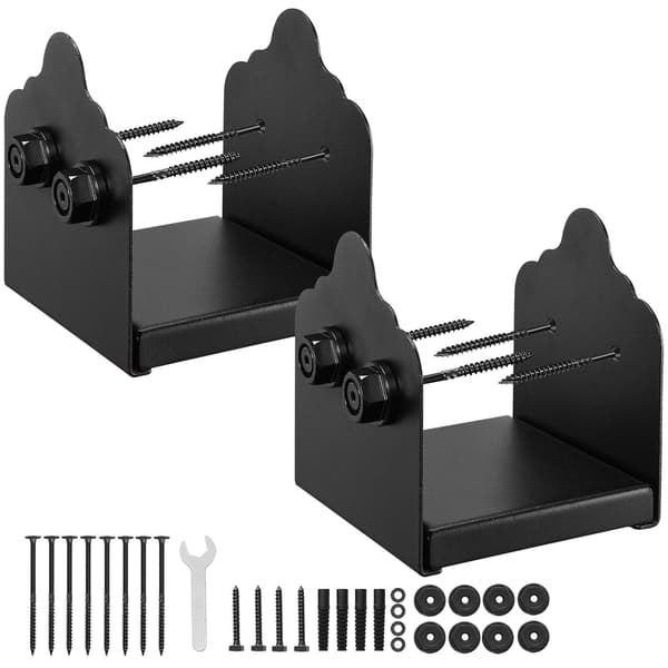 6x6 stolpfästen, 2-pack kolstål, svarta