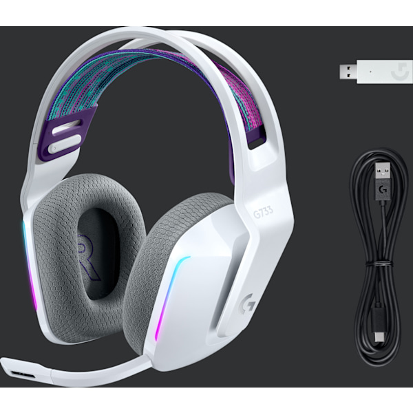 Logitech G733 Lightspeed - langattomat pelikuulokkeet, valkoinen