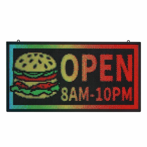 Programmerbar LED-skylt, fullfärg, Bluetooth-app, 63x33 cm