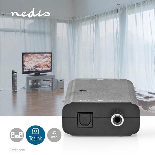 Digitaalinen Audiomuunnin | Kaksisuuntainen | Tuloliitäntä: 1x S/PDIF (RCA) naaras / 1x TosLink naaras | Lähtöliitäntä: 1x S/PDIF (RCA) naaras / 1x To