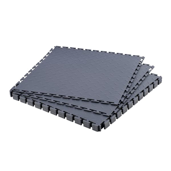 Garagegulvfliser, sammenlåsende PVC-diamantplade, 8-pak