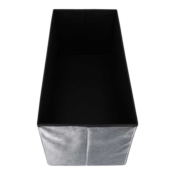 Fløjlsbænk med opbevaring, foldbar, 76x38x38cm, grå
