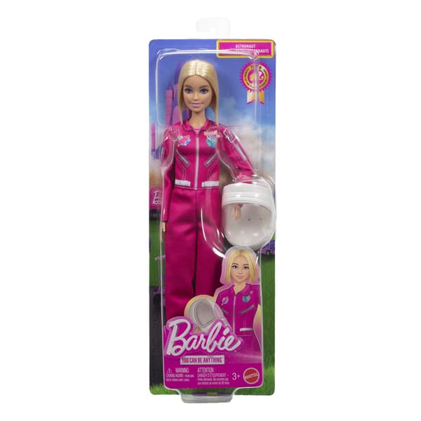 Barbie Astronautdukke med lyserød rumdragt og hjelm