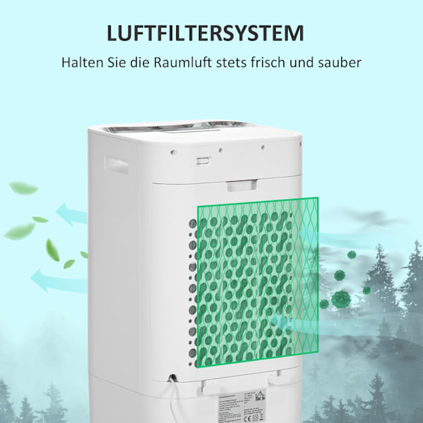 3 i 1 mobil luftkonditionering med luftfuktning vattenkylning 15L 60° oscillerande luftkonditionering 65W luftkylare med 8h timer, fjärrkontroll, anvä