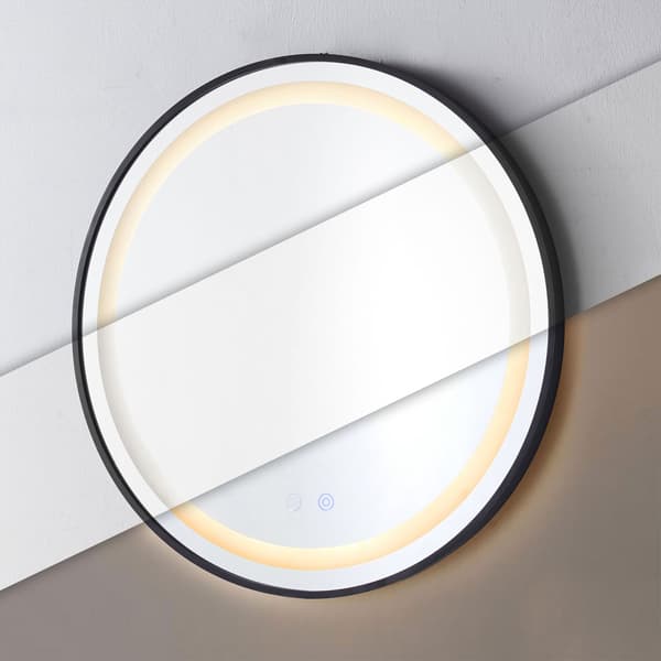 LED badeværelsesspejl, rundt 80 cm, touch control, 3 lysfarver