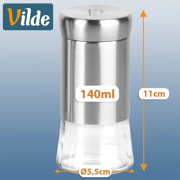 Salt- och pepparkar i glas, set, 140 ml, 2 delar
