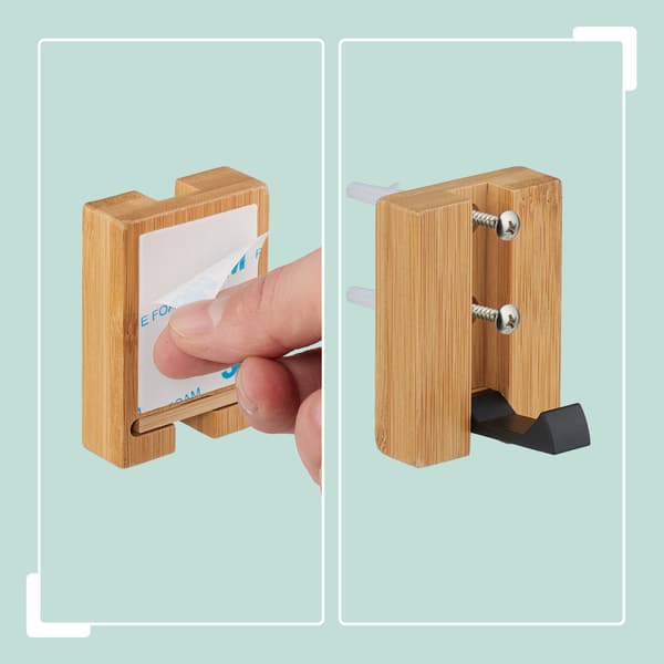 Foldbare vægkrogesæt, bambus, pladsbesparende design