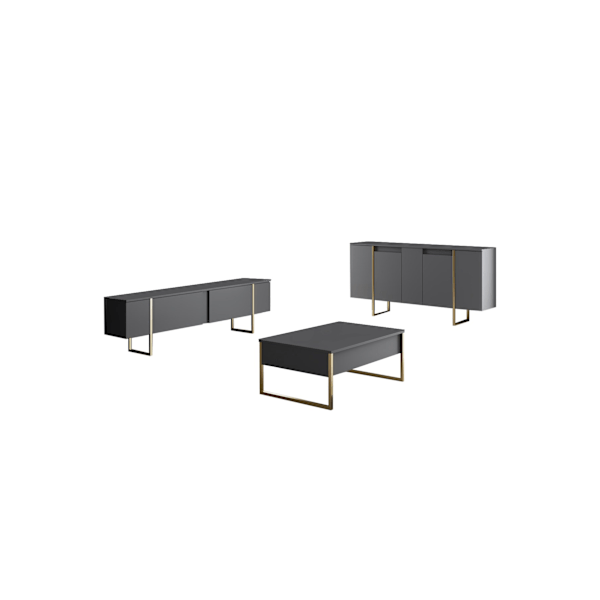 Console Luxe - antracit, guld