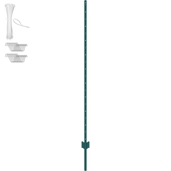 Metallstaketstolpar, 1,8 m U-profil, 10-pack, gröna