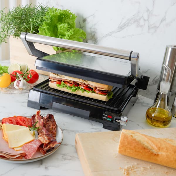 Panini Grill 2-i-1, rustfrit stål, 2000W, PFAS-fri