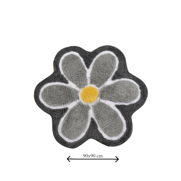 Akryl Badmatta Blomma - Grå