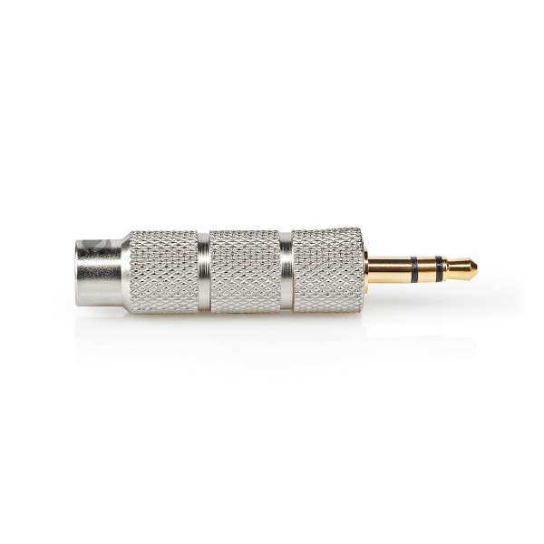 Stereoäänisovitin | 3.5 mm uros | 6.35 mm naaras | Kullattu | Suora | Metalli | Kulta / Metalli | 1 kpl | Laatikko kannella ja ikkunalla