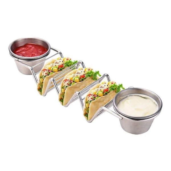 Herzberg HG-04043: Tacoholder i rustfrit stål med 2 kopper