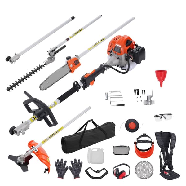 33cc 6-i-1 bensindriven trimmer, häcksax, stångsåg