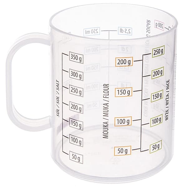 Lasinen mittakannu kahvalla, 250 ml tilavuus