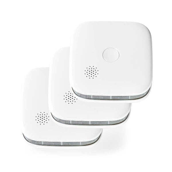 SmartLife Rökdetektor | Wi-Fi | Batteridriven | Givarens livscykel: 10 år | EN 14604 | Max. batteritid: 24 månader | 85 dB | Vit | 3 st